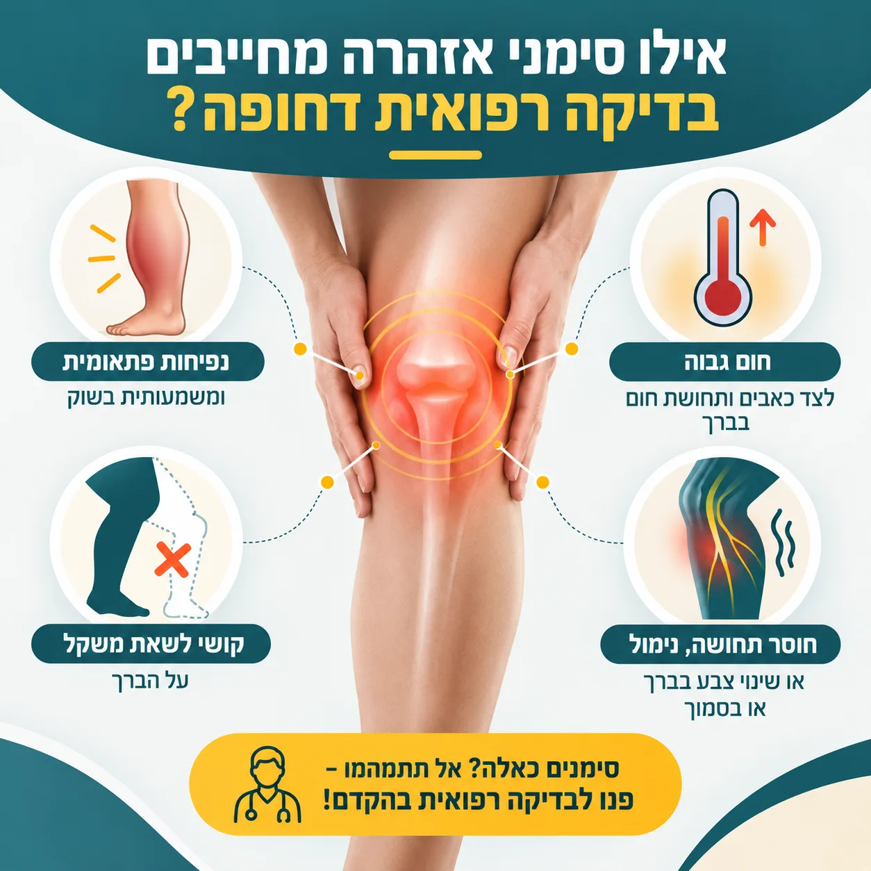 כאבים מאחורי הברך | אינפוגרפיקה